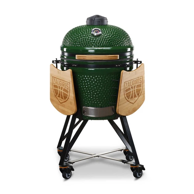 Керамічний гриль Kamado Bono Žalgiris на вугіллі 47 см Зелений (4779039712784) - зображення 6