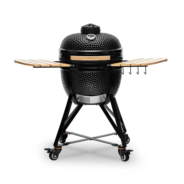 Керамічний гриль Kamado Bono Media на вугіллі 44.5 см Чорний (4779039710889) - зображення 6