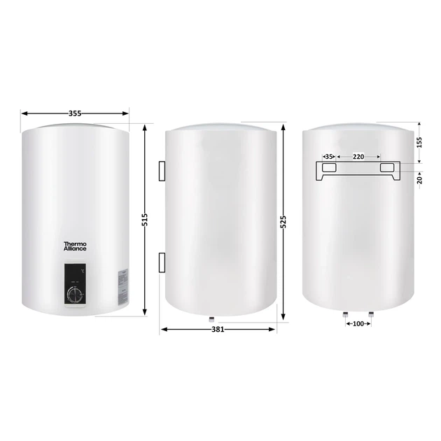 Водонагреватель электрический Thermo Alliance 30 л вертикальный, сухой ТЭН 1,6 кВт D30V16J1(D)K - изображение 2