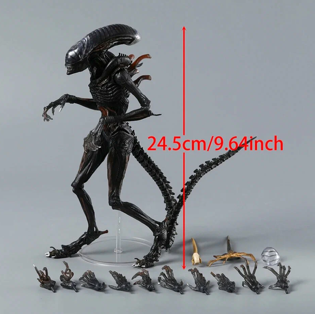 Фигурка Alien Romulus Scorched Xenomorph 25 см — Коллекционная игрушка-монстр Чужой Ромул в подарочной упаковке - изображение 11