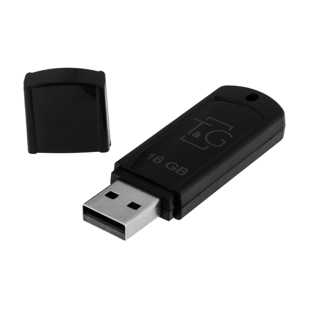 USB флешка T&G Classic 011 16GB металлический корпус черный для переноски данных и защиты информации Black - изображение 2