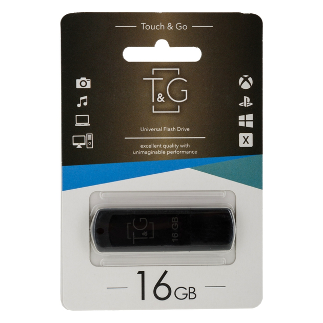 USB флешка T&G Classic 011 16GB металлический корпус черный для переноски данных и защиты информации Black - изображение 5