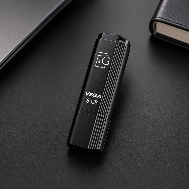 USB флешка T&G Vega 121 8Гб пластиковая и металлическая с защитным колпачком черная - изображение 5