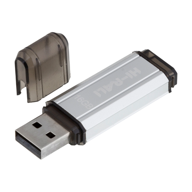 USB-флешка Hi-Rali Stark 16 GB пластиковий компактний захист роз'єму для зберігання даних сталевий - зображення 2