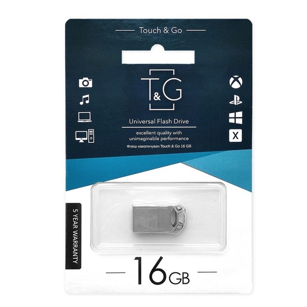 USB-флешка T&G 16 GB Metal 110 компактна металева надійна з підтримкою Plug and Play сталевий - Фото 2 USB-флешка T&G 16 GB Metal 110 компактна металева надійна з підтримкою Plug and Play сталевий - зображення 2