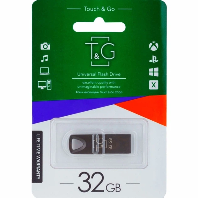 USB флешка 32ГБ USB 2.0 черная металлическая для хранения данных T&G Metal 117 - изображение 2