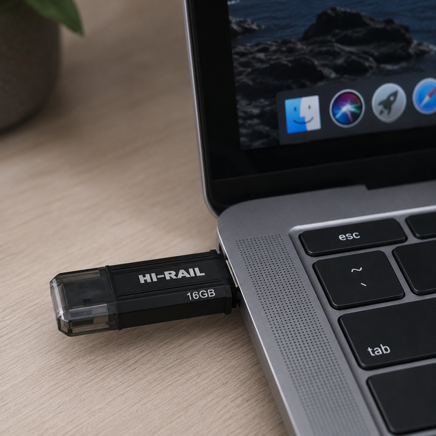 USB флешка Hi-Rali Stark 16Гб черный пластик компактная с защитой разъема - изображение 3