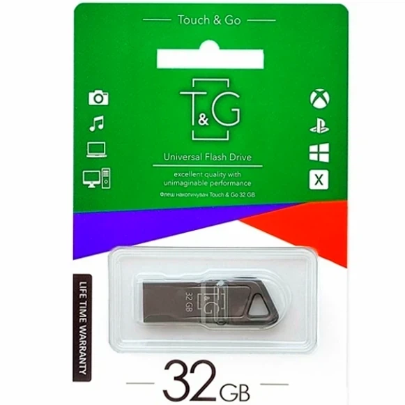 USB-флешка 32 Гб метал чорний USB 2.0 для зберігання даних модель Metal 114 - зображення 2