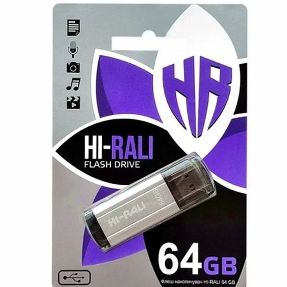 USB флешка 64GB корпус стальной USB 2.0 для хранения и переноса данных Hi-Rali Stark - Фото 2 USB флешка 64GB корпус стальной USB 2.0 для хранения и переноса данных Hi-Rali Stark - изображение 2