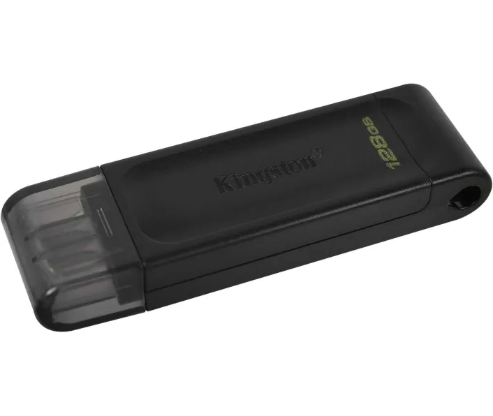 USB Flash Drive 3.2 Kingston DT 70 128Gb Type-C чорний із захистом роз'єму та компактний дизайн - зображення 3