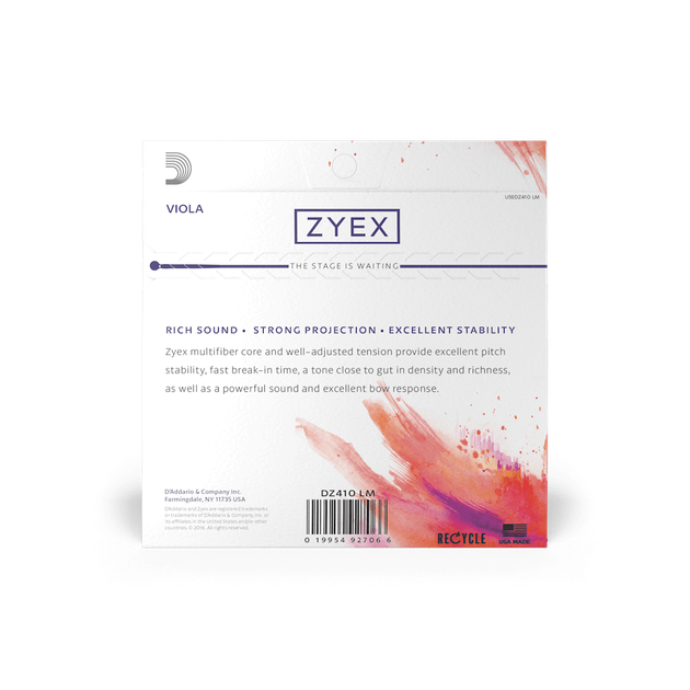 Струни для альта D'Addario ZYEX VIOLA STRING SET (Long Scale, Medium Tension) - зображення 3