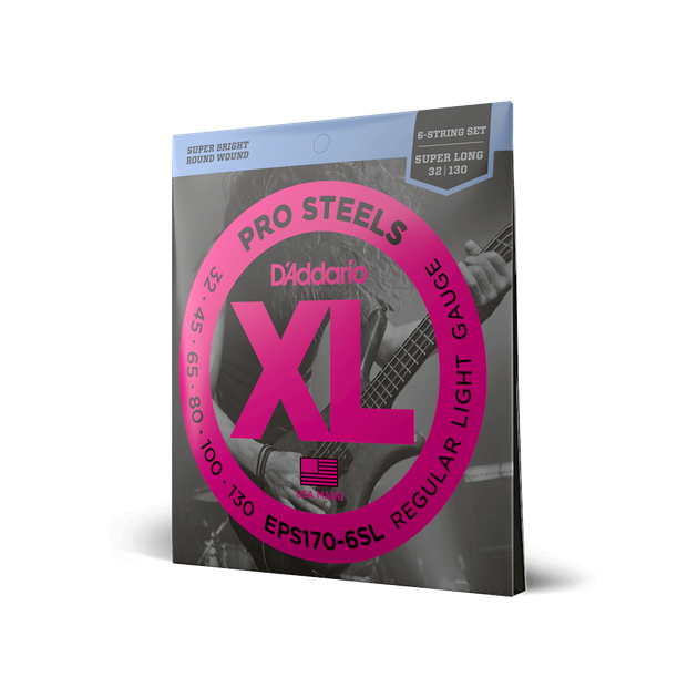 Струны для бас-гитары D'Addario EPS170-6SL PROSTEELS BASS LIGHT 6-STRING (32-130) (6 шт.) - Фото 2 Струны для бас-гитары D'Addario EPS170-6SL PROSTEELS BASS LIGHT 6-STRING (32-130) (6 шт.) - изображение 2
