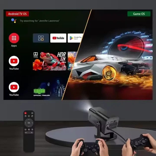 Проектор HY320MINI Android 11 з джойстиками для ігор 1280x720 HD 3000 люмен портативний для дому та презентацій 20x15x8 см вагою 1.2 кг - зображення 8