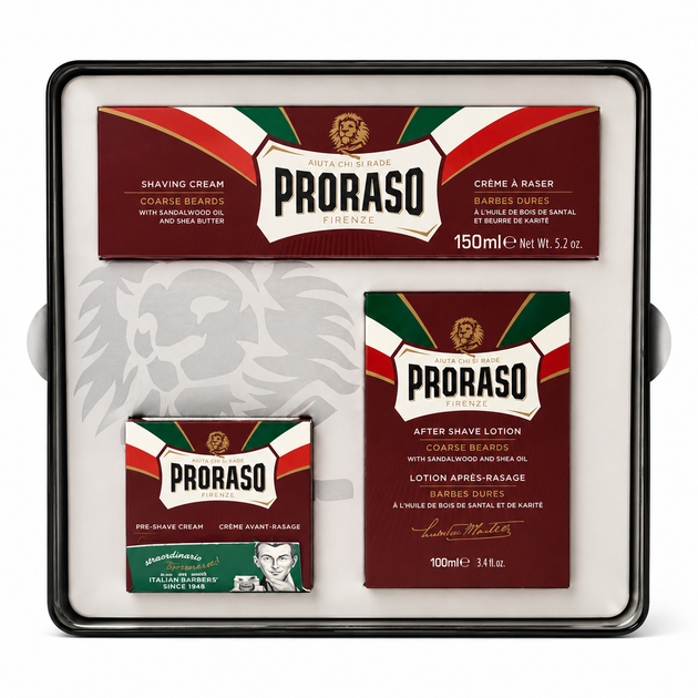 Набір подарунковий для гоління Proraso Vintage Selection Prima&Dopo в металевій коробці "Делікатне гоління та догляд для жорсткої щетини" - изображение 2