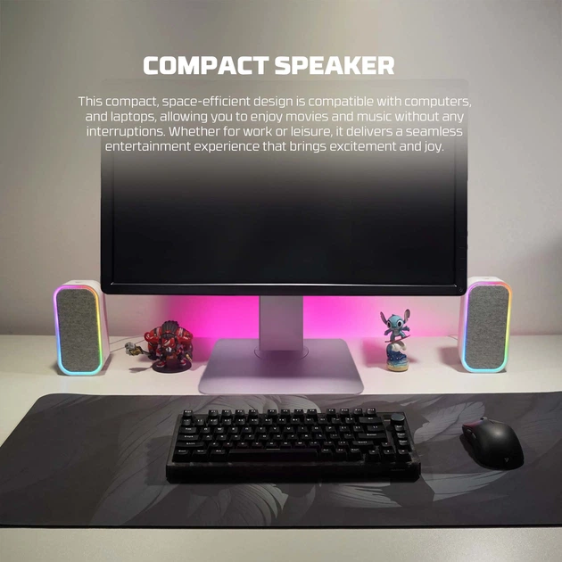 Компьютерные колонки FANTECH GS304 Groove, 6W, 2 Modes (Wired 1.9m, BT 5.3) Белый - изображение 4