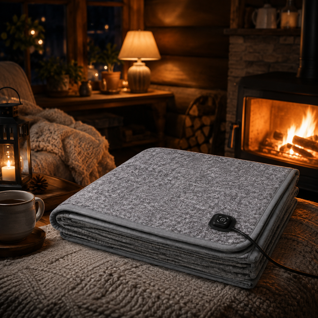 Электропростынь с подогревом USB 160×80 см питания от Power Bank с 3 режимами нагрева и 5 зонами обогрева Электрическая термопростыня USB Простыня с электроподогревом грелка для кровати - изображение 3
