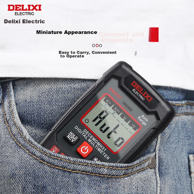 Цифровой мультиметр DELIXI ELECTRIC, миниатюрный интеллектуальный мультиметр для дома, защищенный от перегрева, мультиметр для измерения индукционного напряжения NCV H31. - изображение 7