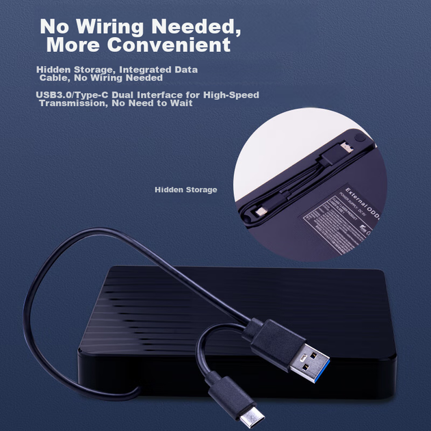 Зовнішній оптичний привід Newmine USB, портативний DVD-записувач, зовнішній CD/DVD-привід, сумісний з ноутбуками та настільними комп'ютерами - зображення 12