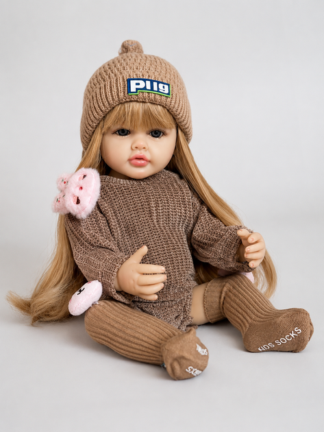 Реалістична Кукла Реборн 55 см повністю вінілова Doll Reborn Baby К0100305 - зображення 5