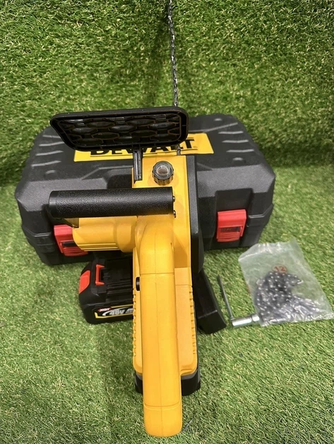 Пила аккумуляторная DeWalt DCM122N 48 В 6 А·ч цепная бесщеточная шина 30 см электропила 12 дюймов автоматическая смазка цепи 3 8 скорость 24 м с 10000 об мин для обрезки деревьев распиливания древесины с 2 АКБ кейсом - изображение 3