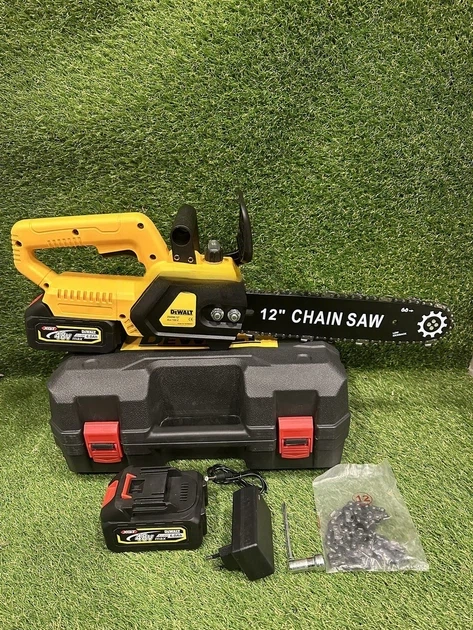 Пила аккумуляторная DeWalt DCM122N 48 В 6 А·ч цепная бесщеточная шина 30 см электропила 12 дюймов автоматическая смазка цепи 3 8 скорость 24 м с 10000 об мин для обрезки деревьев распиливания древесины с 2 АКБ кейсом - изображение 8