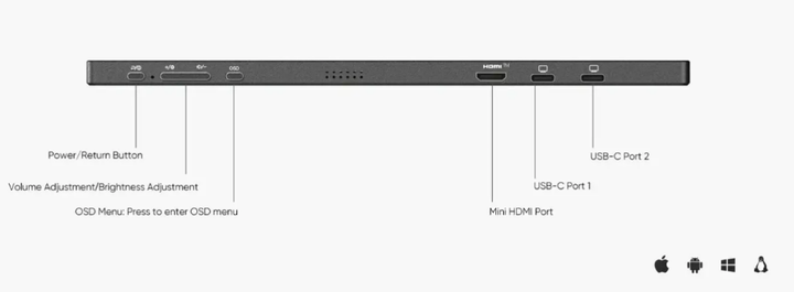 Портативный ультратонкий монитор ARZOPA Z1RC 16″ 2.5K 123% IPS Дополнительный экран Наружный монитор - изображение 3