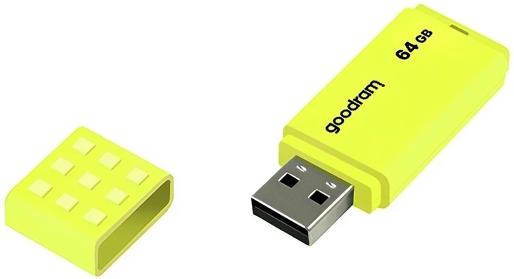 Флеш-память USB Goodram UME2 64 ГБ USB 2.0 Желтая (UME2-0640Y0R11) - изображение 4