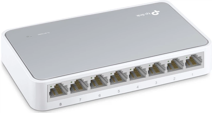 Маршрутизатор TP-Link TL-SF1008D Fast Ethernet 10/100 Мбит/с 8 портов Некерованный Бело-серый (TL-SF1008D) - изображение 3