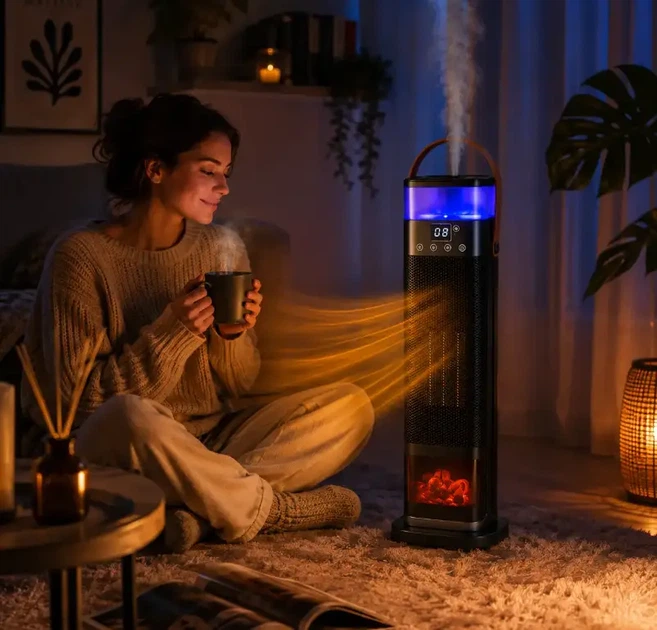 Електричний тепловентилятор для квартири Portable Fan Heater HQN218-28QD - изображение 9