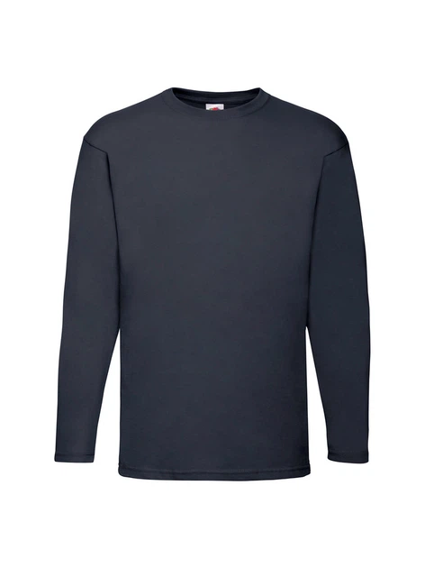 Мужская футболка с длинным рукавом Fruit of the Loom Valueweight Long Sleeve 100% хлопок,размер XL, Глубоко темно-синяя - изображение 6