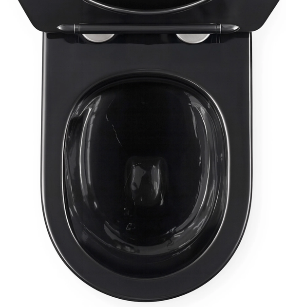 Подвесной унитаз Rea Carlo Tornado безободковый 49x36 см black с отделкой brushed gold REA-C4330 - изображение 4