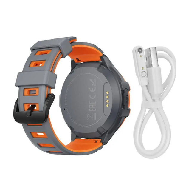 Дитячий смарт годинник HOCO Y107 4G GPS Wi-Fi відеодзвінки SOS Nano-SIM, сіро-помаранчевий - зображення 4