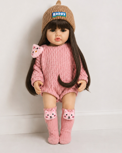 Реалістична Кукла Реборн 55 см повністю вінілова Doll Reborn Baby К0100206 - зображення 6