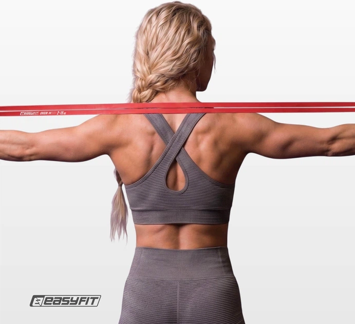 Гумова петля еспандер Easyfit Origin 2-15 кг резинка для підтягувань, фітнесу і тренувань EF-2654-2 Червона (56102664) - зображення 5