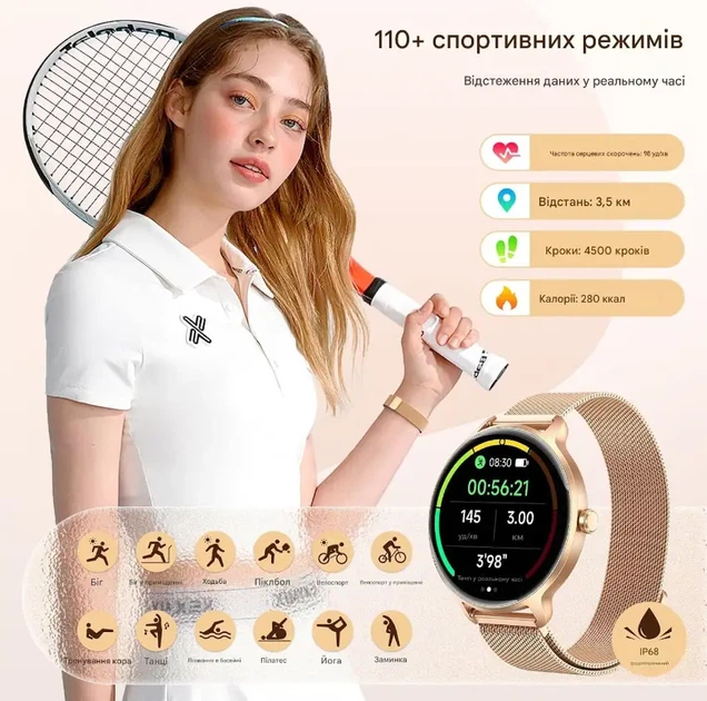 Жіночий розумний годинник Smart watch Dr03 gold - зображення 5