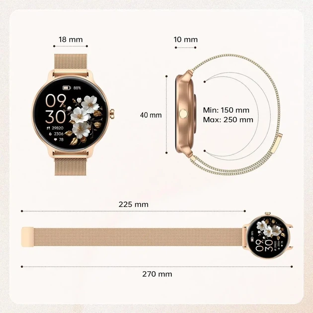 Жіночий розумний годинник Smart watch Dr03 gold - зображення 9