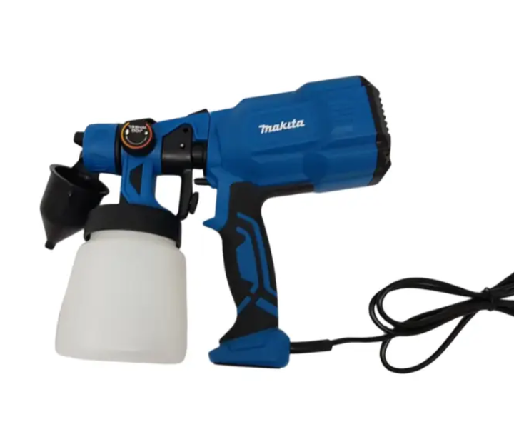 Краскопульт электрический Makita AH550L 650 Вт распылитель 550 мл/мин сетевой 220 В бак 800 мл пульверизатор с соплами 2 2,5 3 мм для покраски стен мебели дверей дерева металла заборов ремонта - изображение 8
