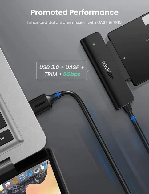 Внешний карман UGREEN CM321 USB-A to 2.5-Inch SATA Converter 50см - Фото 4 Внешний карман UGREEN CM321 USB-A to 2.5-Inch SATA Converter 50см - изображение 4