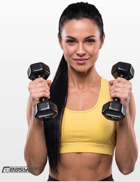 Гантель для фитнеса EasyFit 3 кг 1 шт. с виниловым покрытием цельная литая неразборная Черная (EF-0030-BK) (56003013) - Фото 8 Гантель для фитнеса EasyFit 3 кг 1 шт. с виниловым покрытием цельная литая неразборная Черная (EF-0030-BK) (56003013) - изображение 8