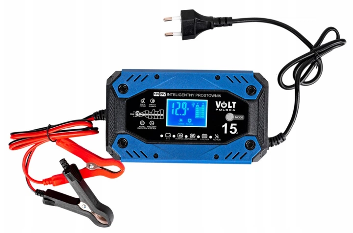 Зарядное устройство выпрямитель LCD Volt Polska 12V/24V 8A/15A 6PRLN1215A для свинцово-кислотных, AGM и LiFePO4 аккумуляторов - изображение 6