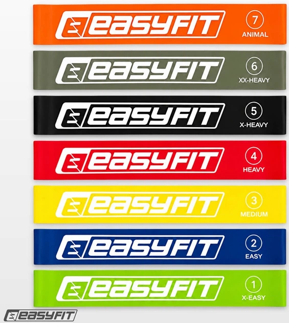 Резинки для фитнеса EasyFit EF-1814 набор 7 шт (56003342) - Фото 4 Резинки для фитнеса EasyFit EF-1814 набор 7 шт (56003342) - изображение 4