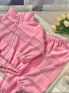 Дитячий флісовий костюмчик з кантиком рожевий 98 см - изображение 5