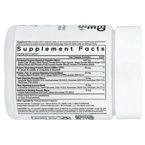 Пищеварительные ферменты Codeage Fermented Digestive Enzymes+ 90 Vegetable Capsules - изображение 2