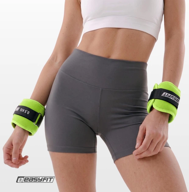 Утяжелители EasyFit EF-1005-G 2 х 0.5 кг для ног и рук Черные с салатовым (56003363) - изображение 11