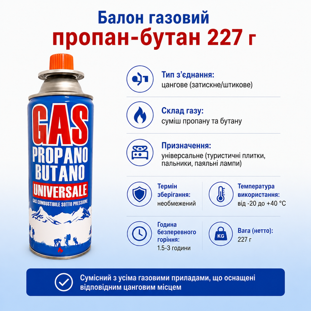 Газ 10 шт Баллон газовый универсальный Gas 227 g - изображение 2