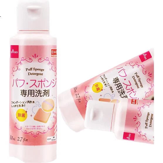 Пуховка для умывания Daiso, 2 флакона по 80 мл, импортировано из Японии, губка для снятия макияжа и специального очищающего средства. - Фото 2 Пуховка для умывания Daiso, 2 флакона по 80 мл, импортировано из Японии, губка для снятия макияжа и специального очищающего средства. - изображение 2