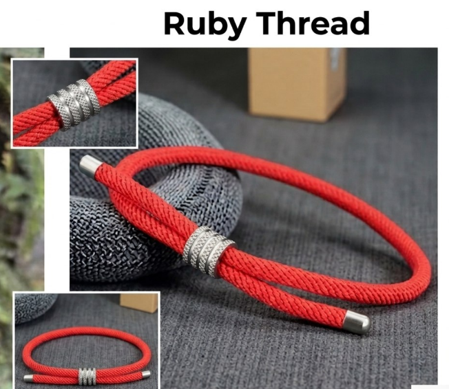 Регулируемый браслет удачи Ruby Thread, легкий и стильный мужской, женский браслет - изображение 2