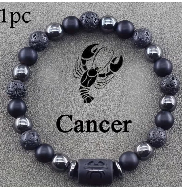 Каменный браслет Zodiac Stone со знаком Зодиака Рак - Фото 1 Каменный браслет Zodiac Stone со знаком Зодиака Рак - изображение 1