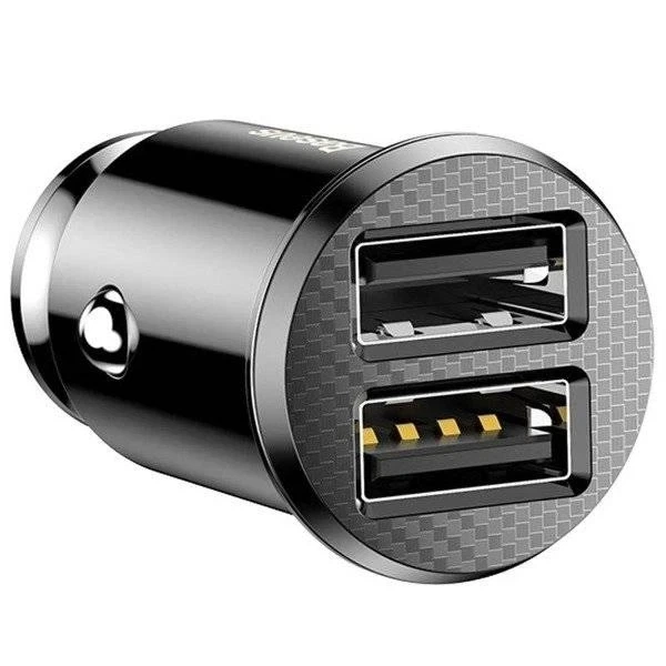 Автомобільний зарядний пристрій Baseus Grain CCALL-ML01, 2 USB-A, 3.1 A, чорний - Фото 2 Автомобільний зарядний пристрій Baseus Grain CCALL-ML01, 2 USB-A, 3.1 A, чорний - изображение 2