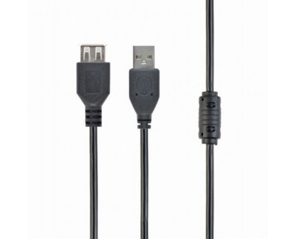 Кабель Cablexpert CCP-USB2-AMAF-10 USB 2.0 A-тато/A-мама, 3 м, чорний - Фото 3 Кабель Cablexpert CCP-USB2-AMAF-10 USB 2.0 A-тато/A-мама, 3 м, чорний - изображение 3